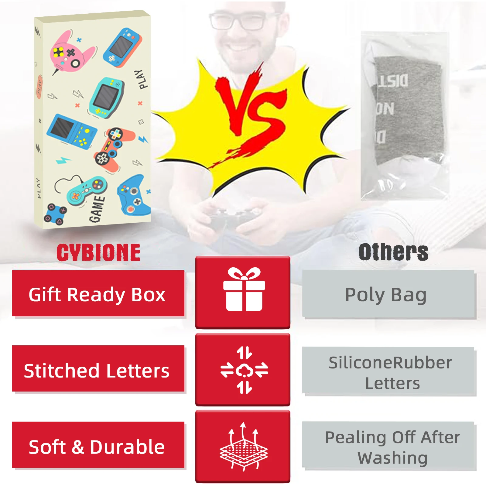 Neuartige Geschenke für Männer, lustige Socken, Gamer-Strumpffüller für Teenager-Jungen, Weihnachtsstrumpffüller, Geschenkideen für Männer, Geburtstag