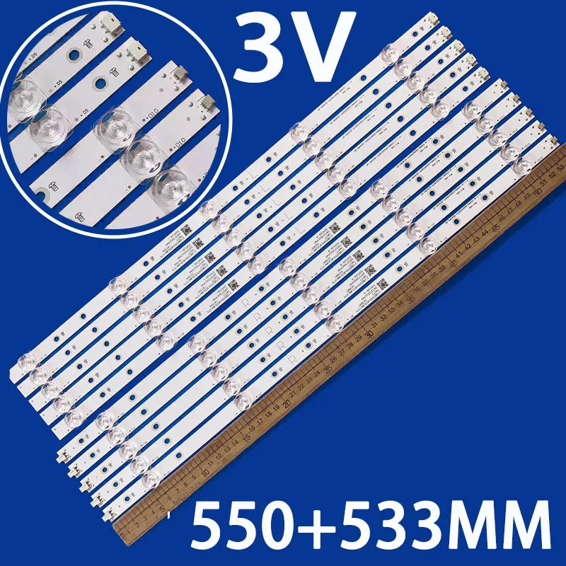 

10 шт. светодиодная подсветка для 55PUS6814 55PUS6814/12 55PUS7354/12 55PUS6804 LB-GM3030-GJ0D22555X10AN22-R-1-H L T X S 55PC09-R 55PC09-L