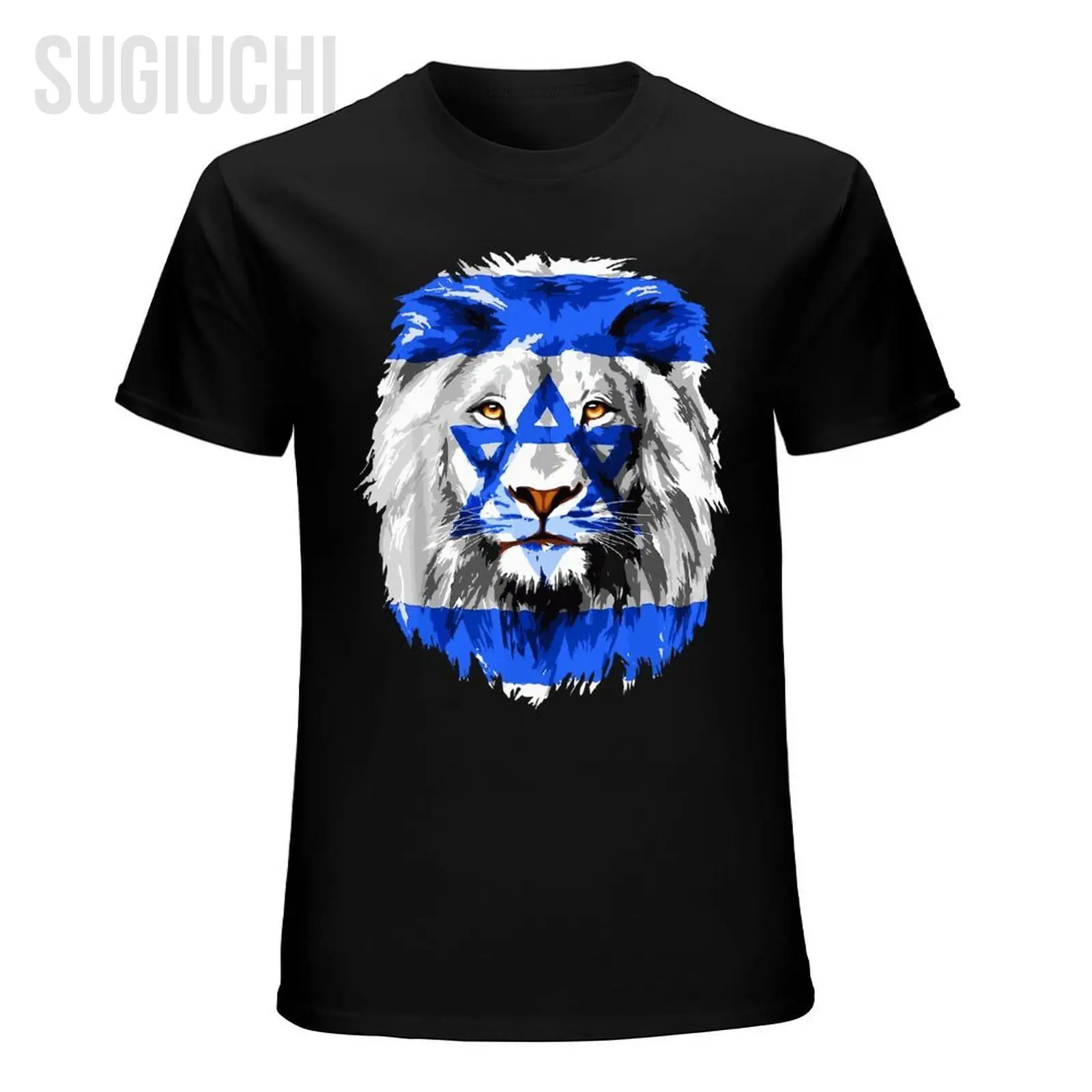 Unisex Men Flag of Israel Lion Israel Flag Tshirt Tees T Shirts Women Boys 100% Cotton T-Shirt