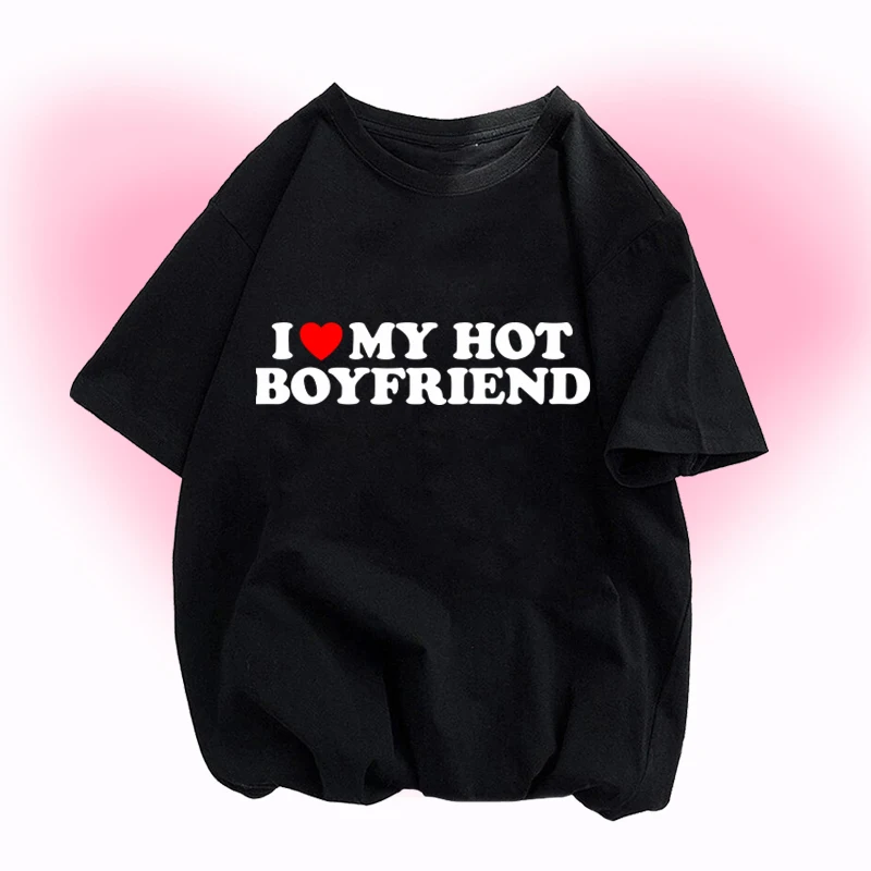 

Футболка-бойфренд с надписью «I Love My Love», Y2k