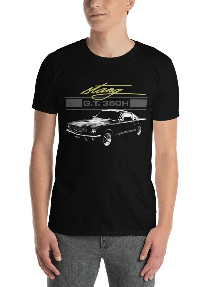 Vintage Mustang GT350H America Muscle Car Collector Gift T-Shirt New 100% Cotton Short Sleeve O-Neck Casual Mens T-shirt