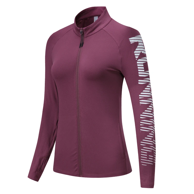 Women Running Jackets Zipper Slim Sports Fitness Jersey Traning Workout Active Wear Long Sleeve Yoga Thin Feminine Shirts