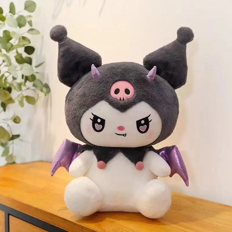 

32/50CM Dark Demon Kuromi and Angel Melody Plush Toy Girls Sanrio Soft Plushies Stuffed Animal Doll Gifts for Kids