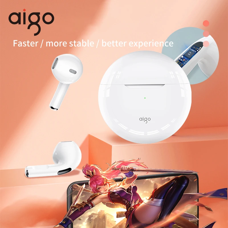 

Aigo T16 Bluetooth Sport Headset HD Call Bass Music TWS Low Latency Game Mini Headphone Touch Control Wireless Stereo Earphones