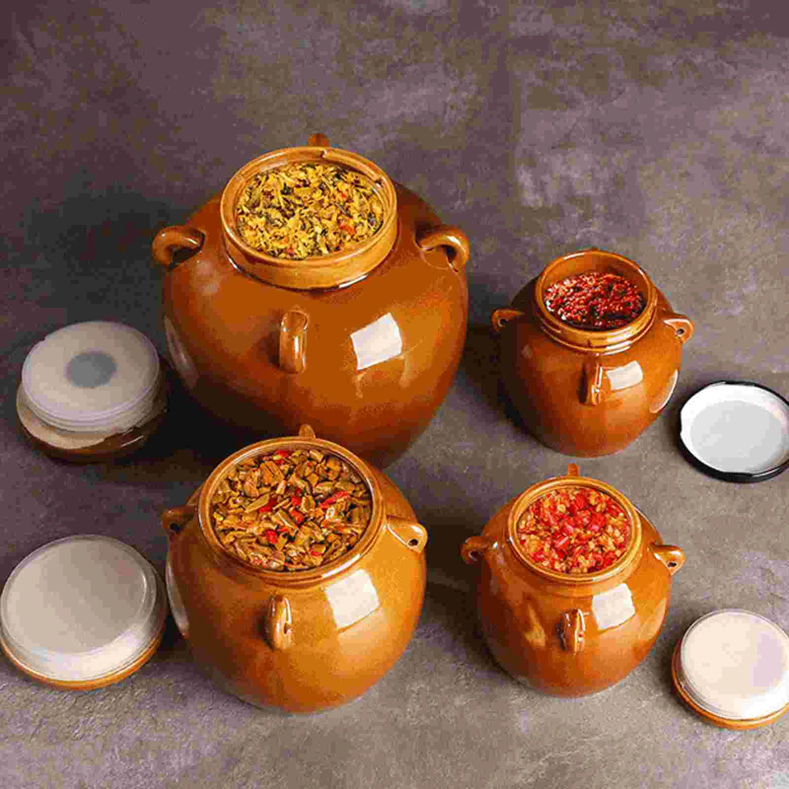 Fermentation Kit Chinese Fermenting Jar Kimchi Altar Practical Ceramic Can Food Canister Pickle Traditional Coffee Ceramics