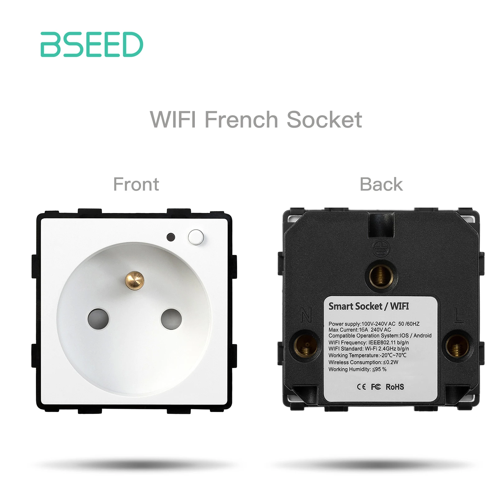 BSEED EU Standard Taste Schalter Teil HDMI USB TV Internet Typ-C Buchse Funktion Teile Mit Glas Rahmen DIY Heimwerker