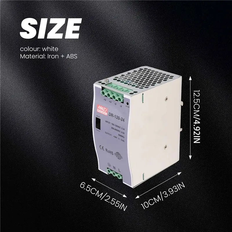 B24B DR-120-24 120W Industrial Grade Rail Power Supply 24V5A Switching Power Supply Rail Mounting Switching Power Supply view 6