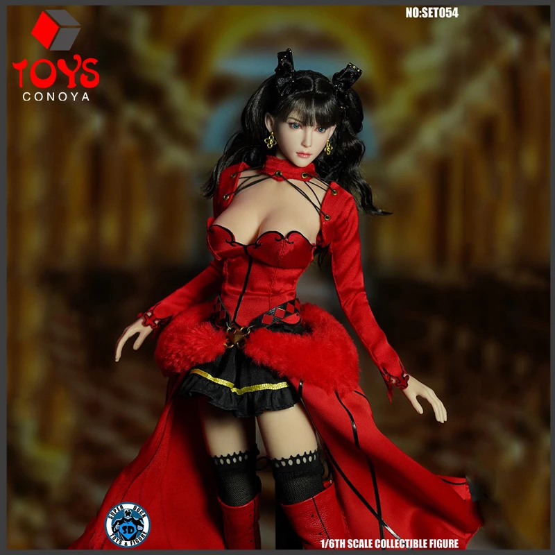 

In Stock SUPER DUCK SET054 1/6 Scale Magical Girl Head Sculpture Clothing Dress Suit Model Fit 12'' Female Action Figure Body