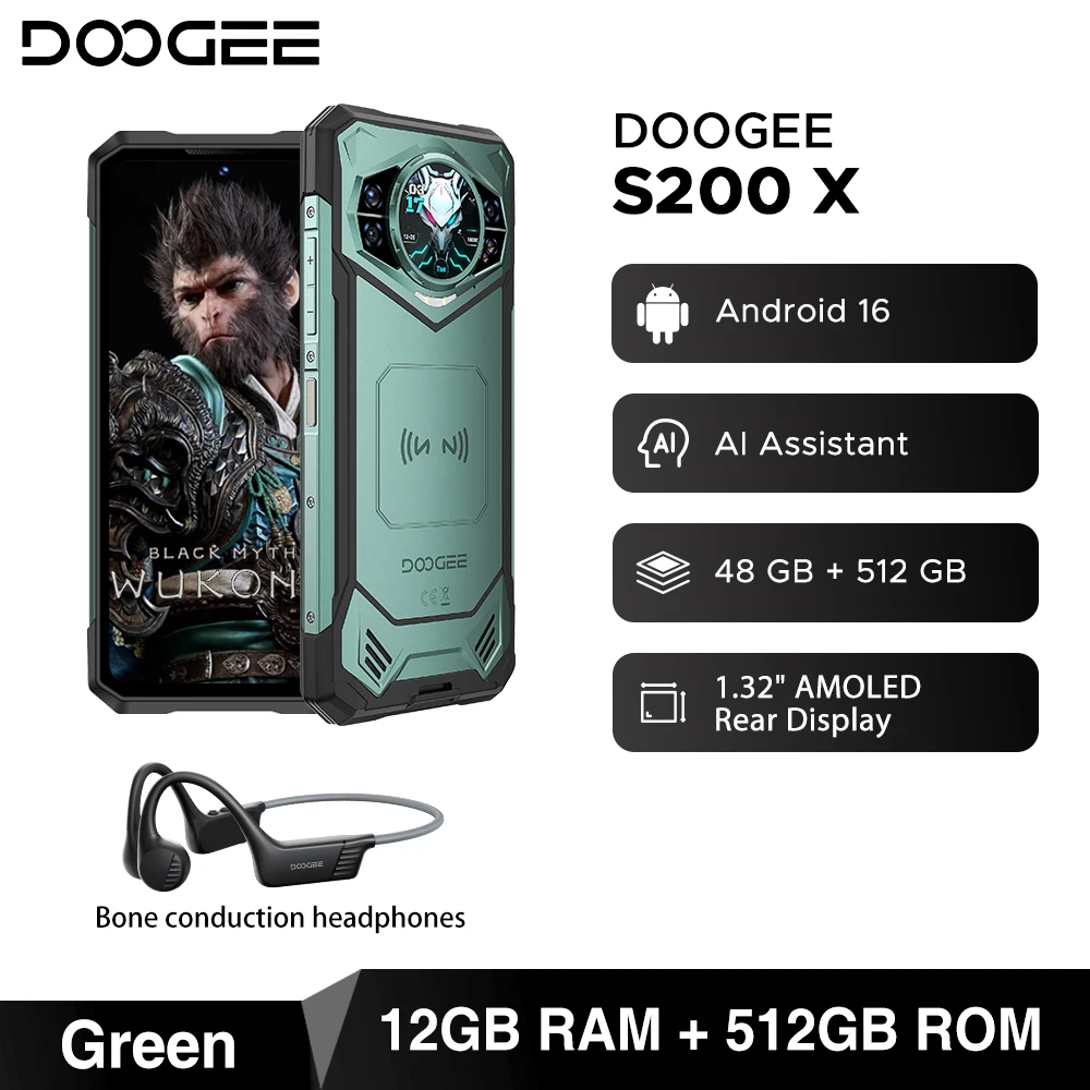 World Premiere DOOGEE S200 X 5G Rugged Phone 12+512GB Smartphone