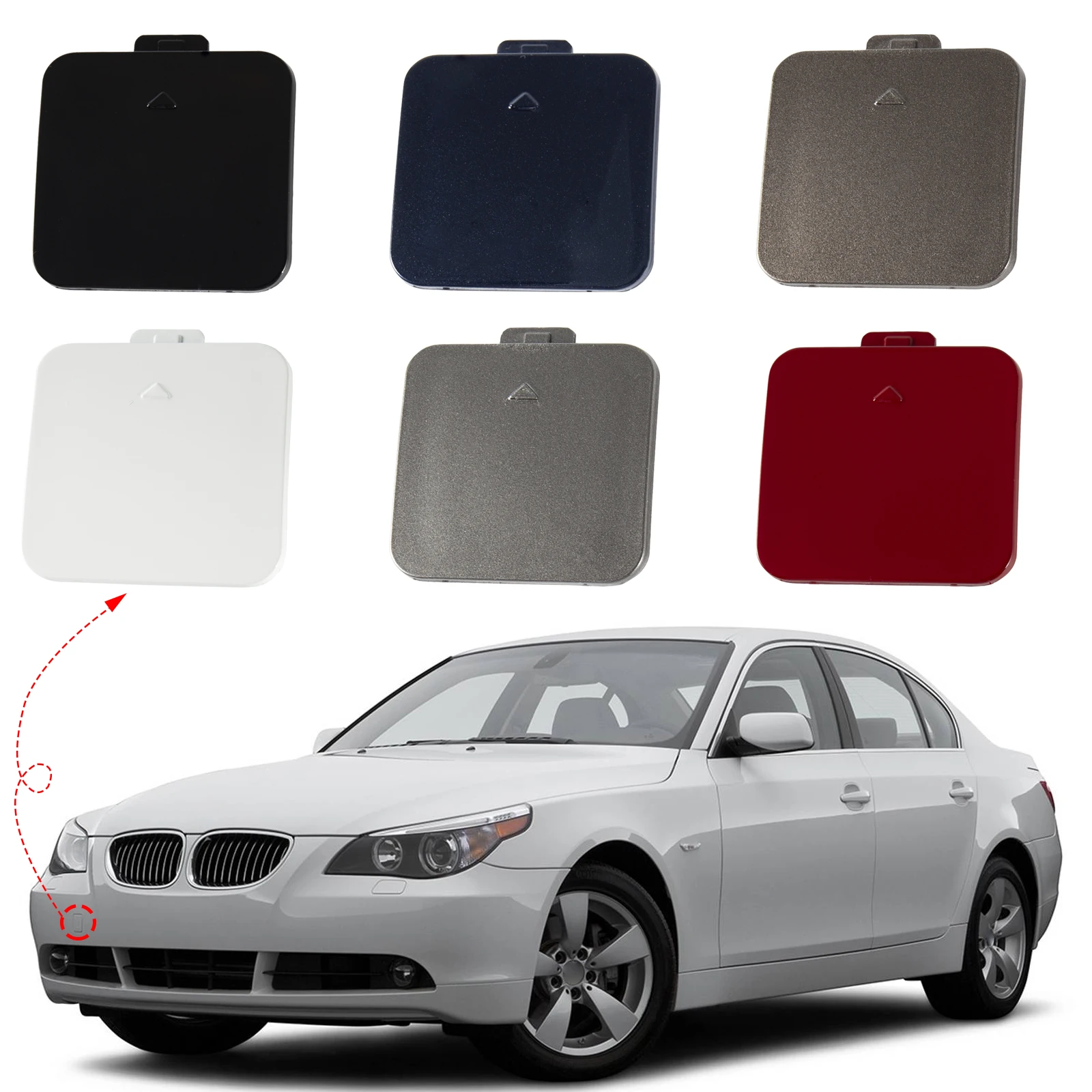 Front Bumper Tow Hook Cover Cap Eye For BMW 5 Series E60 E61 2004 2005 2006 2007 51117111787