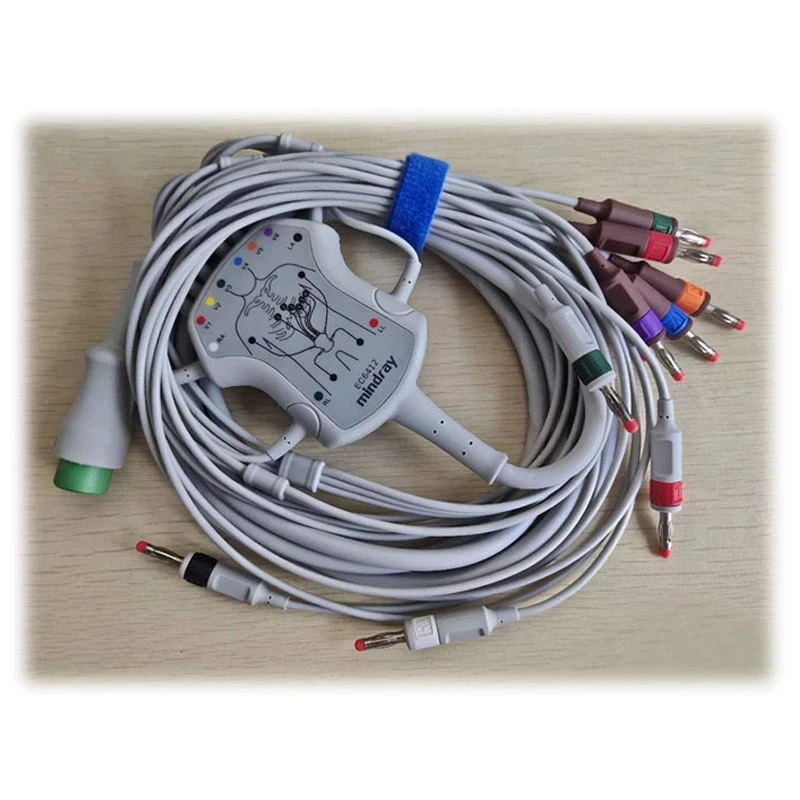 Original Mindray Patient Cable (Ф4) with banana plugs 12-Lead ECG Cable AHA 12PIN EC6412 Ubeconn G2 12-Lead Wires