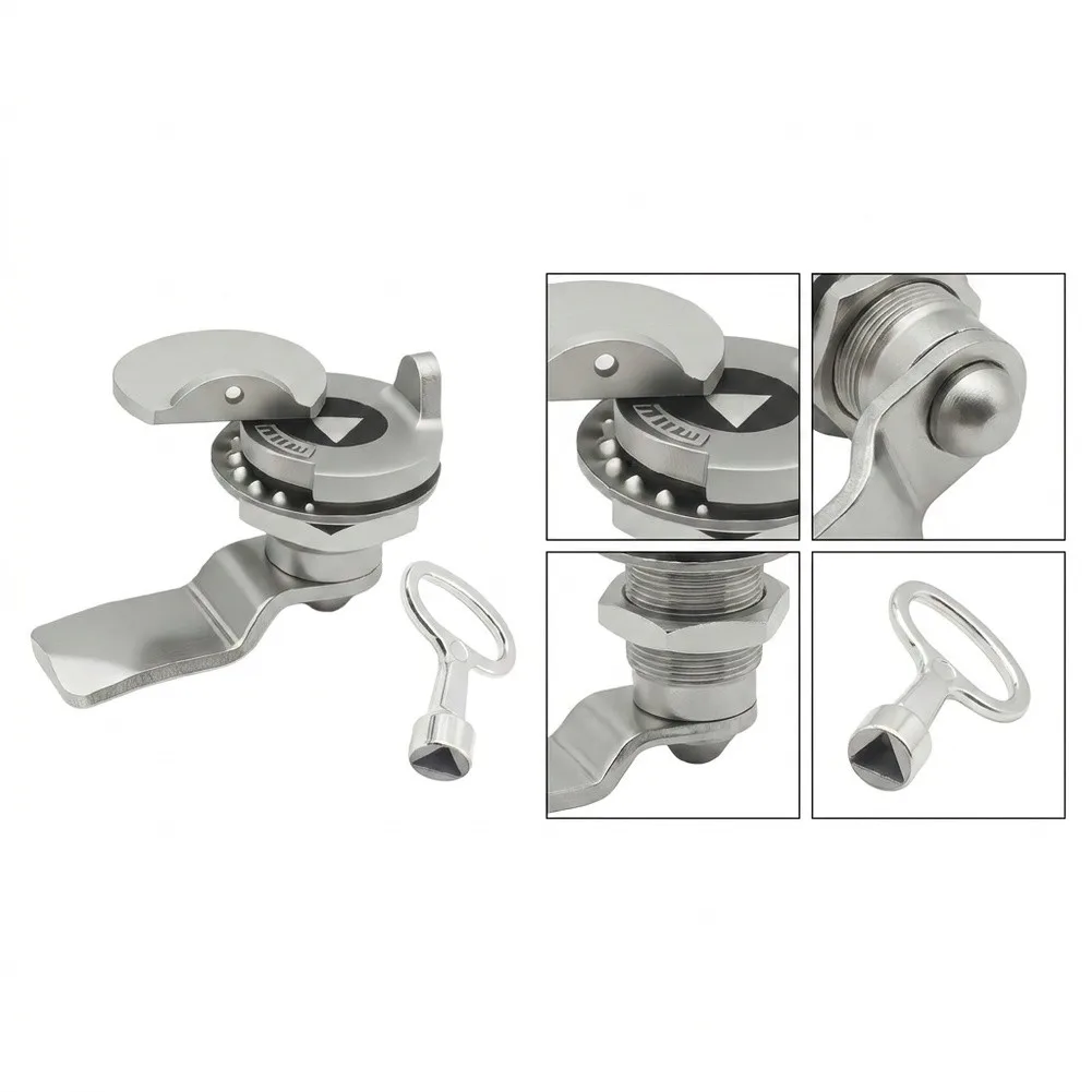 Triangle Cylinder for lock 304 Stainless Steel with Weatherproof Cover for Secure For Electrical and Meter Box Applications