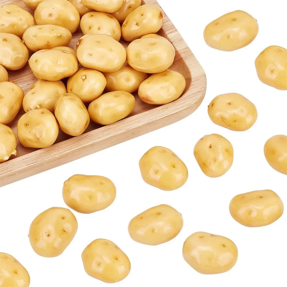 20Pcs Mini Artificial Potatoes Lifelike Fake Potato Simulation Mini Vegetable for Photograph Home Kitchen Party Food Decoration