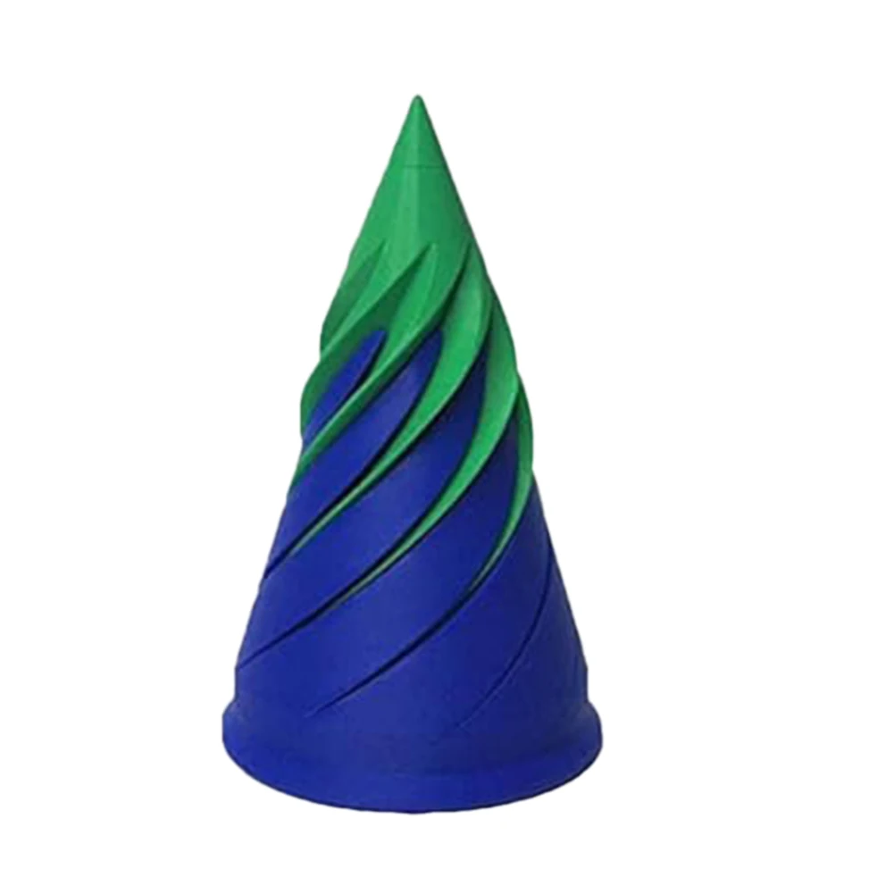 3D Printed Spiral Cone Toy Impossible Pyramid Passthrough Sculpture Pass Through Pyramid Fidget Toy Mini Vortex Thread Illusion