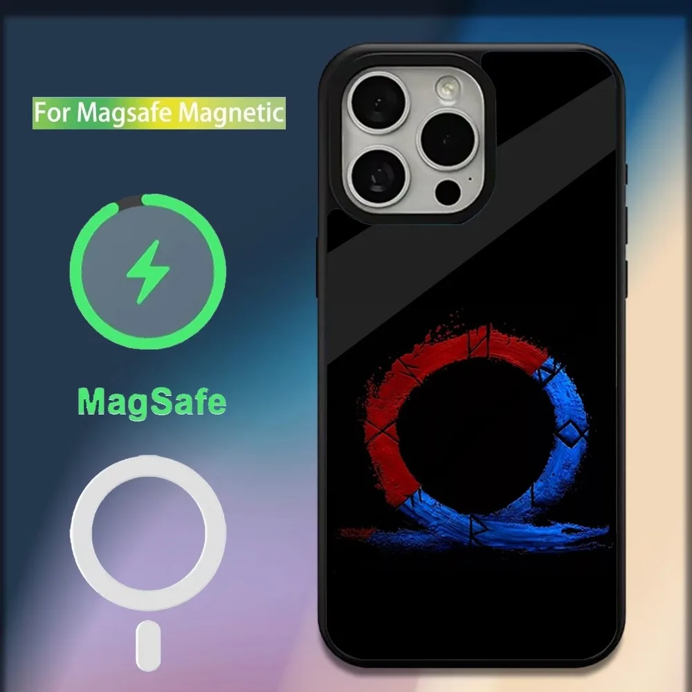 Game G-God Of War Phone Case For iPhone 16,15,14,13,12,11,Plus,Pro,Max,Mini Magsafe Magnetic Wireless Charging