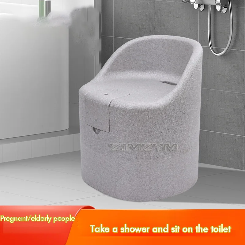 Waterproof Bath Bench Picking Stool Non-slip Household High Stool Bath  Seat Stool for Elderly People