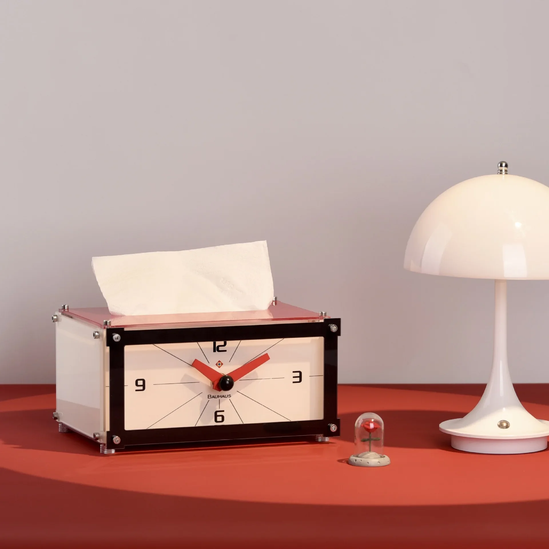 Creative Table Clock with Tissue Box Function Retro Industrial Clock Room Decoration Mute Table Clock Room Office HomeDecor Gift
