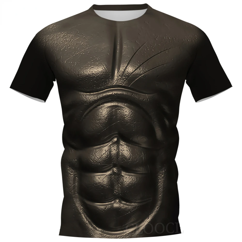 CLOOCL Men T-shirt Pattern Armor Pectoral Muscles 3D Graphics Printed Women Shirt Unisex Short Sleeve Casual Streetwear Tops