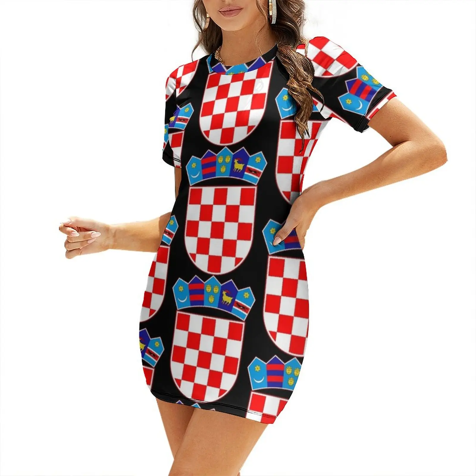 

Croatia coat of arms Short Sleeved Dress dress summer 2025 women summer dress