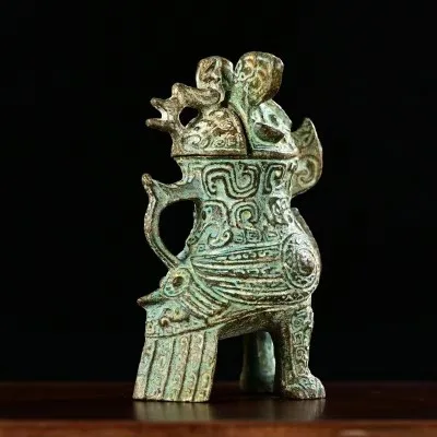 Hao Yan Zun Shang bronze ware  wine bottle jazz cup playing Chinese decoration collection