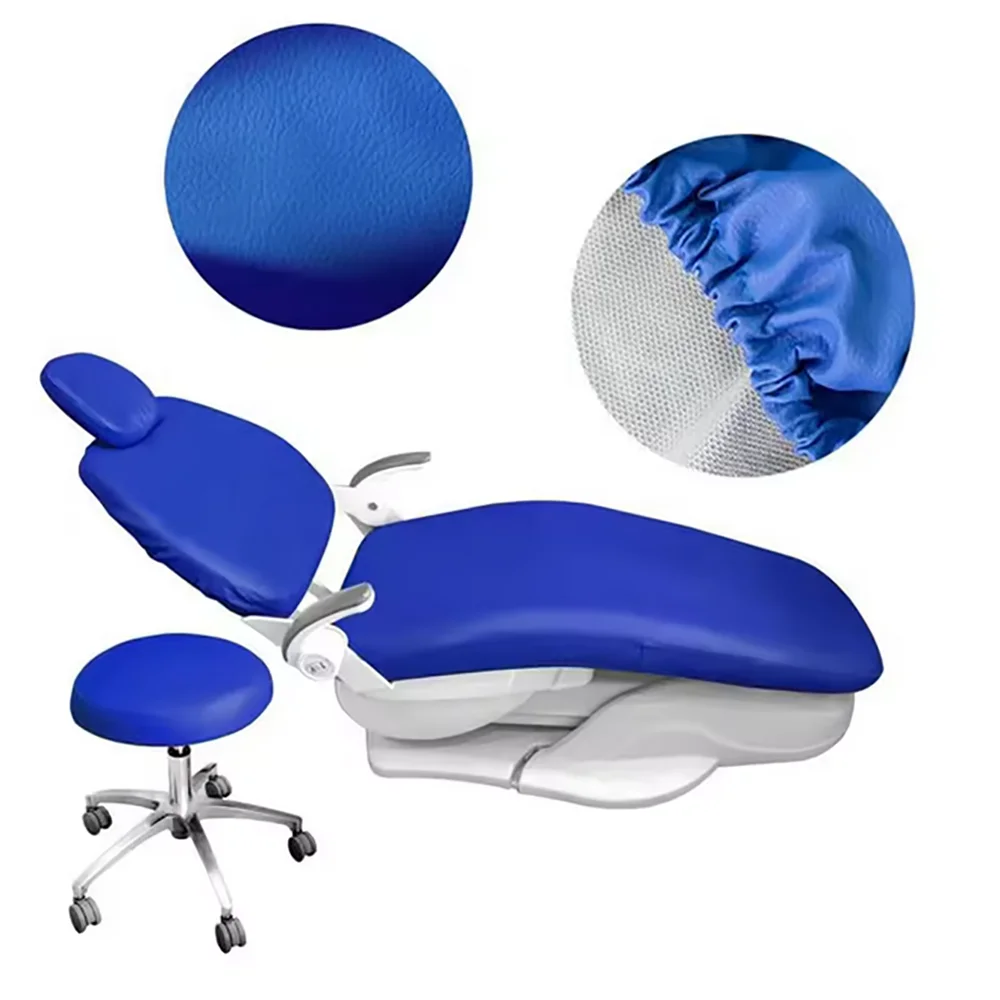 4Pcs/Set Dental Chair Covers Dental PU Leather Unit Waterproof PU Leather Protective Dental Full Chair Covers Elastic Stylish
