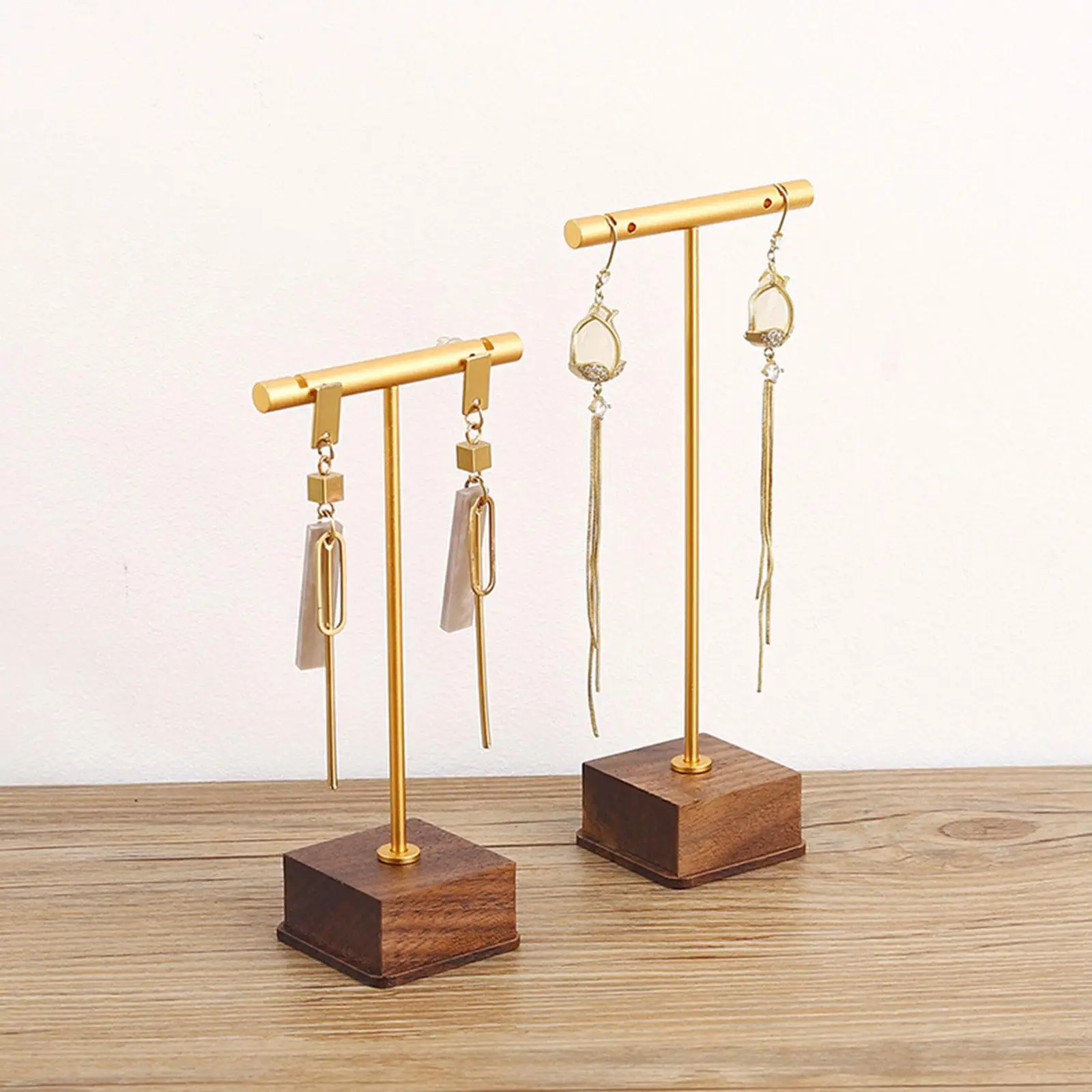 Metal T Bar Earring Display Stand for Shop Selling Stud Earrings Storage Holder Dangle Jewelry Ring Photography Organizer Hanger