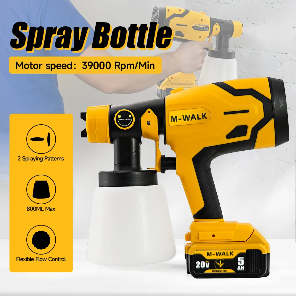800 مللي بندقية رذاذ كهربائية لاسلكية أثاث السيارات المنزلية الصلب البخاخة الرش المحمولة بندقية رذاذ لبطارية ديوالت 20 فولت ﻿ دبوس