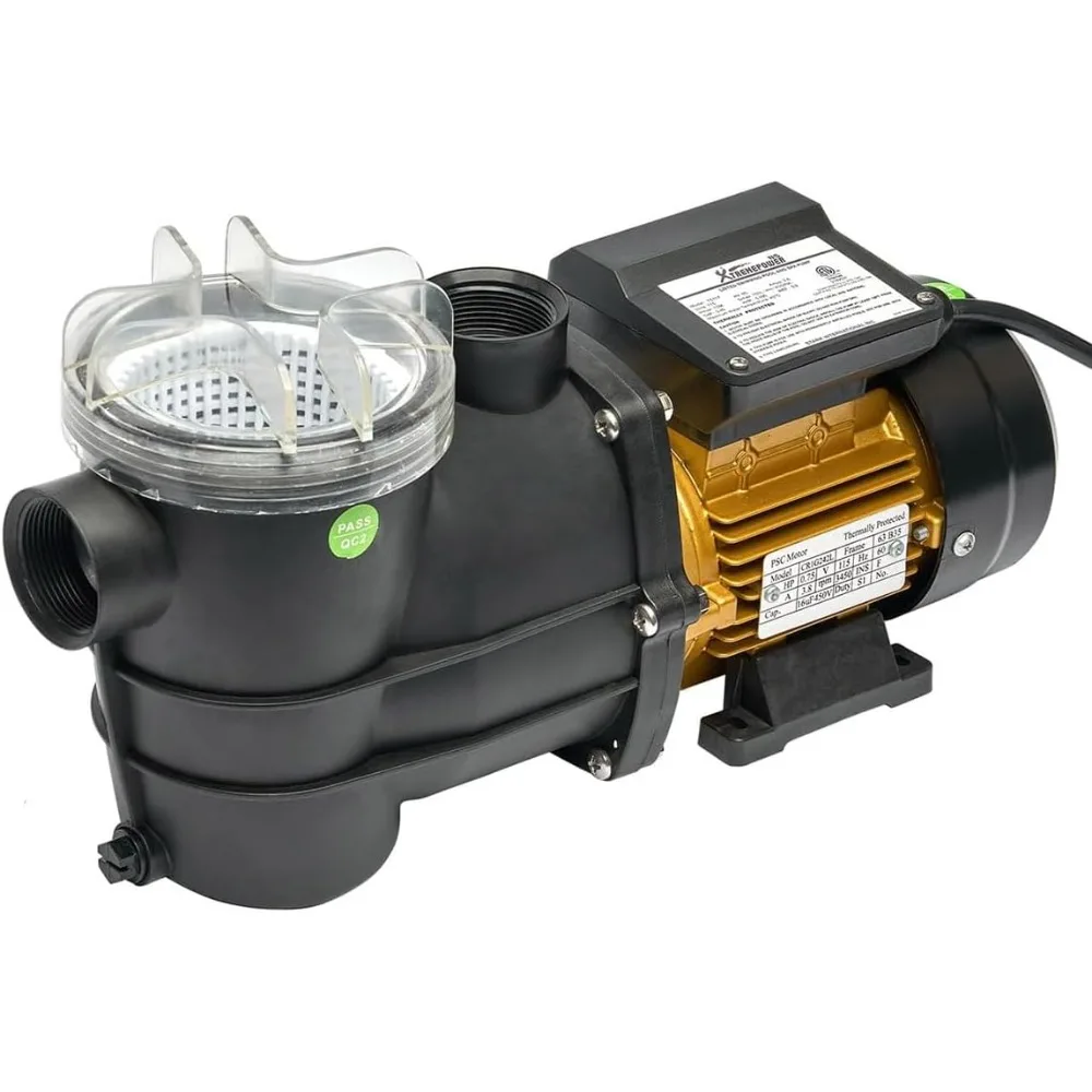 

3/4HP Swimming Pool Pump (2400GPH) Pond Self Prime Above-Ground Pond Spa Pool Pump Strainer Basket 1.5" NPT Listed