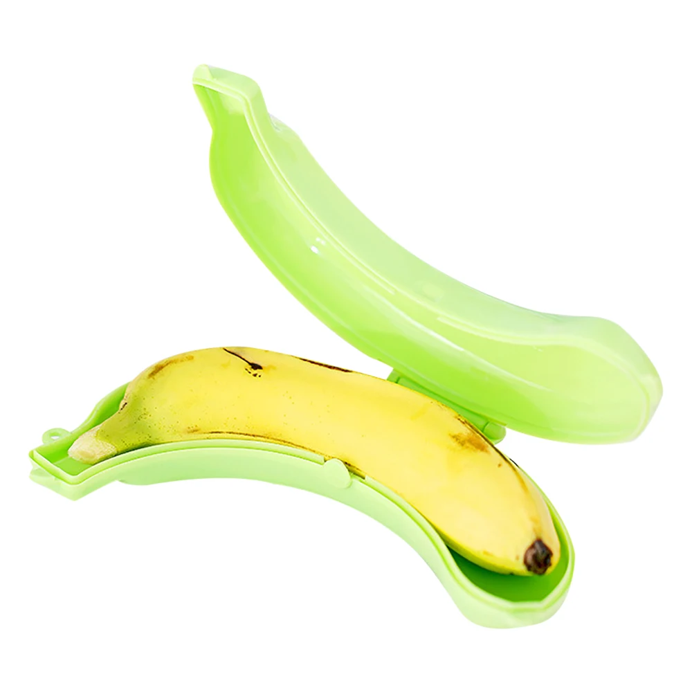 1PC Portable Banana Shape Banana Protective Case Creative Plastic Banana Fruit Storage Case for Travel Outdoor