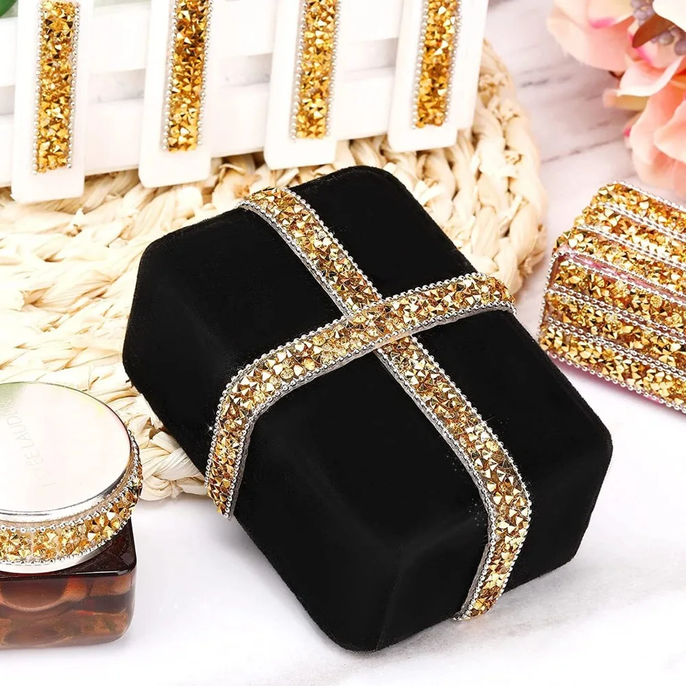 New Self Adhesive Crystal Rhinestone Sticker DIY Sticker Bling Crystal Rhinestone Ribbon 1cm Width Diamond Ribbon