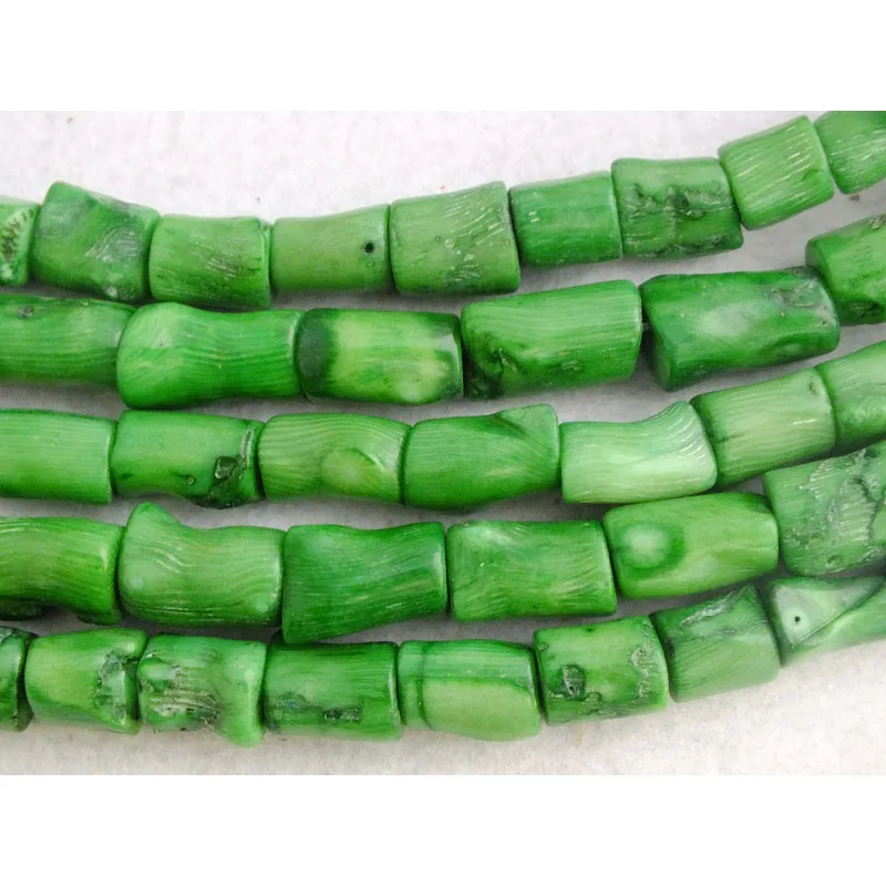 

1pcs Green Natural Coral Loose Bead Strands 16'' Genstones Jewelry Beads Accessory