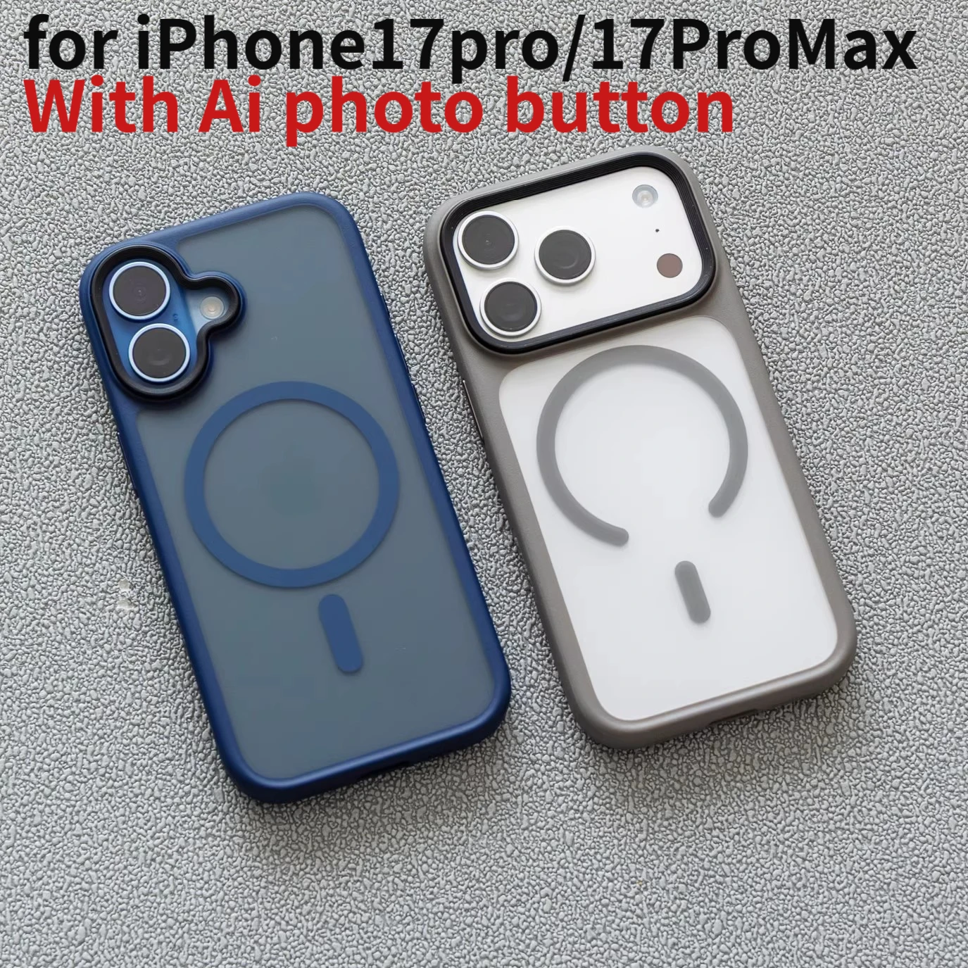 Suitable for iPhone17ProMax Magnetic Mobile Phone Case Frosted Transparent Drop-resistant with AI Photo Button 17 Protective Cas