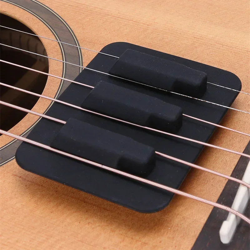 1pc Soft Silicone Guitar Mute Silencer Guitar Mute Silence Pad Black for Wooden Guitar Mute Pad Accessories