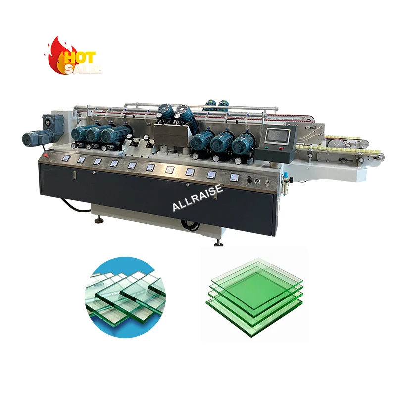 Glass Double Round Beveling and Polishing Device Glass Straight Bilateral Equipment Automatic Bilateral Edge Grinding Machine