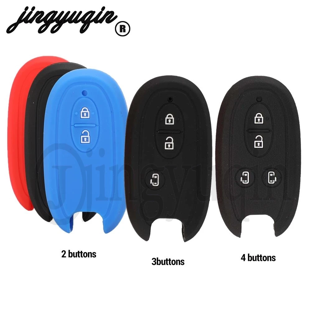 

jingyuqin 2/3/4 Buttons Key Cover Fob Case For SUZUKI Grand Vitara New Swift Jimny SX4 Alto Wagon R Auto Remote Holder Cover