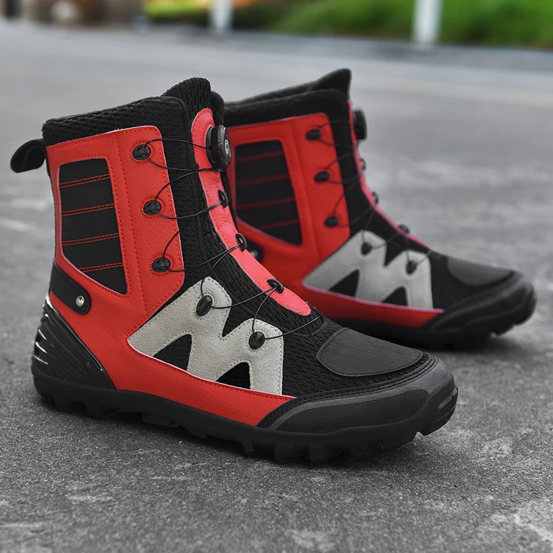 

Мотоциклетные мужские профессиональные защитные ботинки для верховой езды, четырехсезонные уличные противоскользящие противоскользящие ботинки для езды на мотоцикле по бездорожью