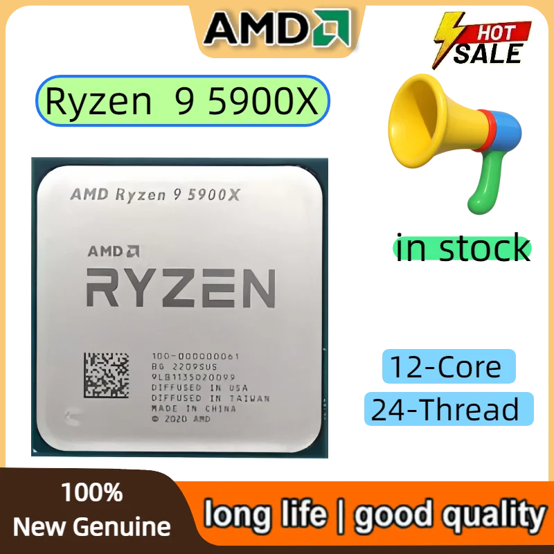 

AMD Ryzen 9 5900X R9 5900X 3.7GHz--4.8GHz 12-Core 24-Thread CPU Processor 7NM L2=6MB L3=64M Socket AM4