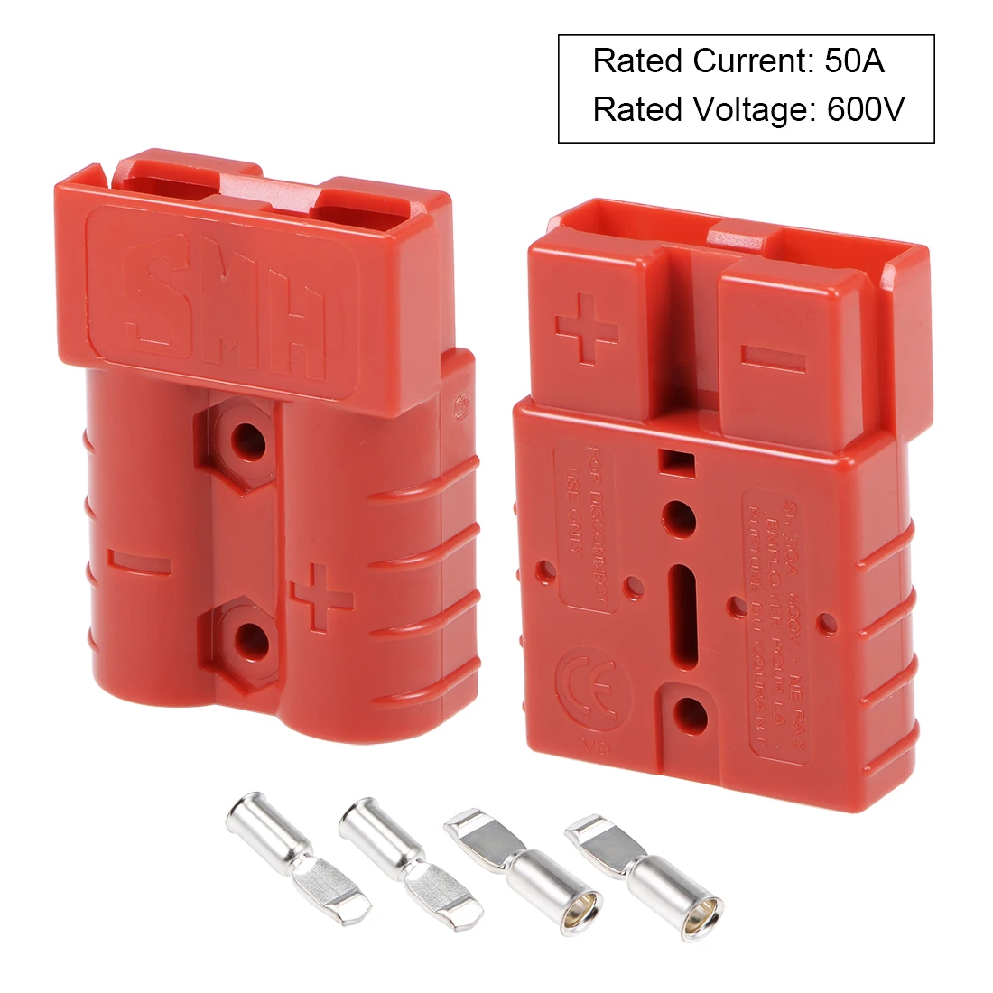 2/4Pcs 6 Gauge Battery Quick Connect Disconnect 600V 50A Wire Connector for Winch Auto Car Trailer Driver Grey/Red/Yellow/Black