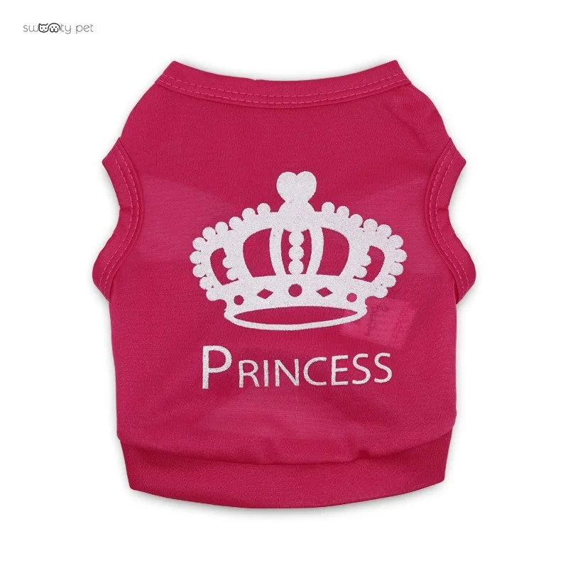 1 Pc Cute Pet Puppy Dog Coat Crown Princess T Shirt Polyester Pet Clothes Lovely Big Crown Vest for Pets Dogs Dog Clothes