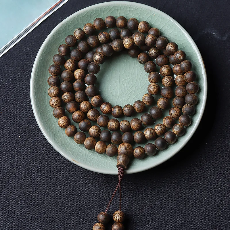 

Authentic Vietnam Nha Trang Submerged White Kyara Agarwood Bracelet Advanced Buddha Beads 108 Men's and Women's Bracelet