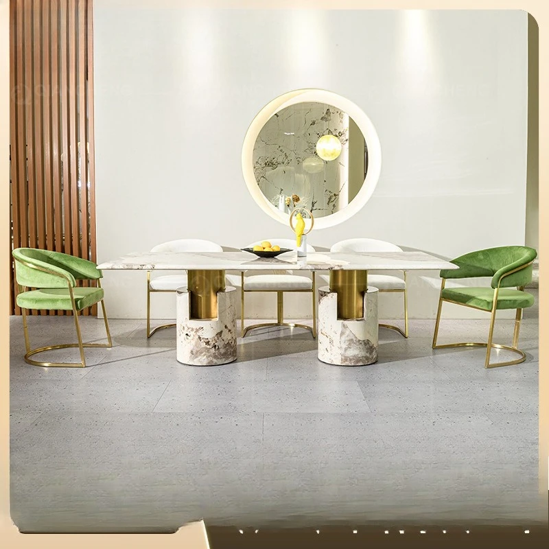 

Furniture Light luxury marble dining table Large apartment High-end 10-person dining table Household high-end dining table and c