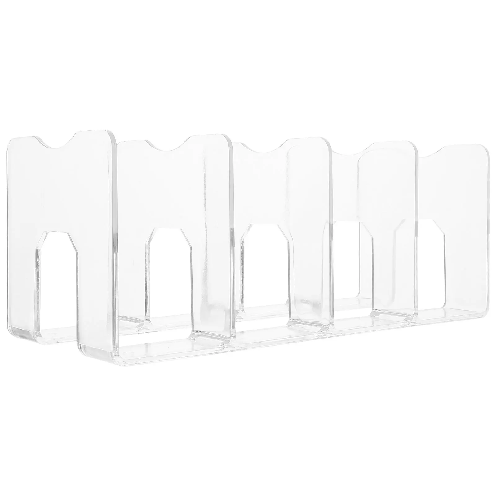 

4pcs Book Stand Organizer Clear Desktop File Holder For School Office Storage Rack Document Magazine Folder Vertical Sorter