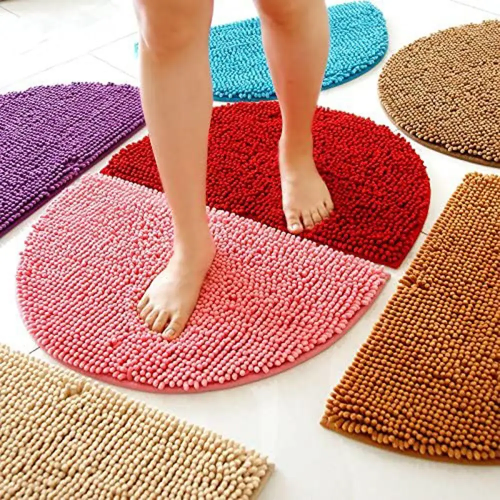 Bathroom Pet Mat Water Absorbent Non Slip Shower Rug Bath Mat Floor Carpet Chenille