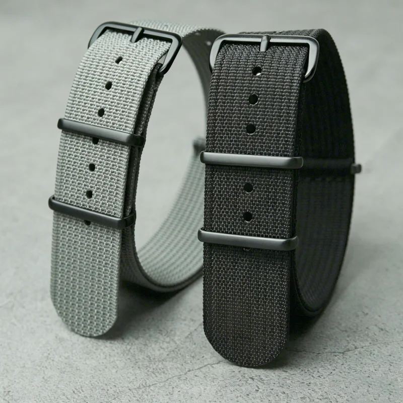 Pulseira de Relógio de Tecido com Fivela Preta, Universal, 18mm 20mm 22mm, Acessórios de Alta Qualidade em Nylon Nato
