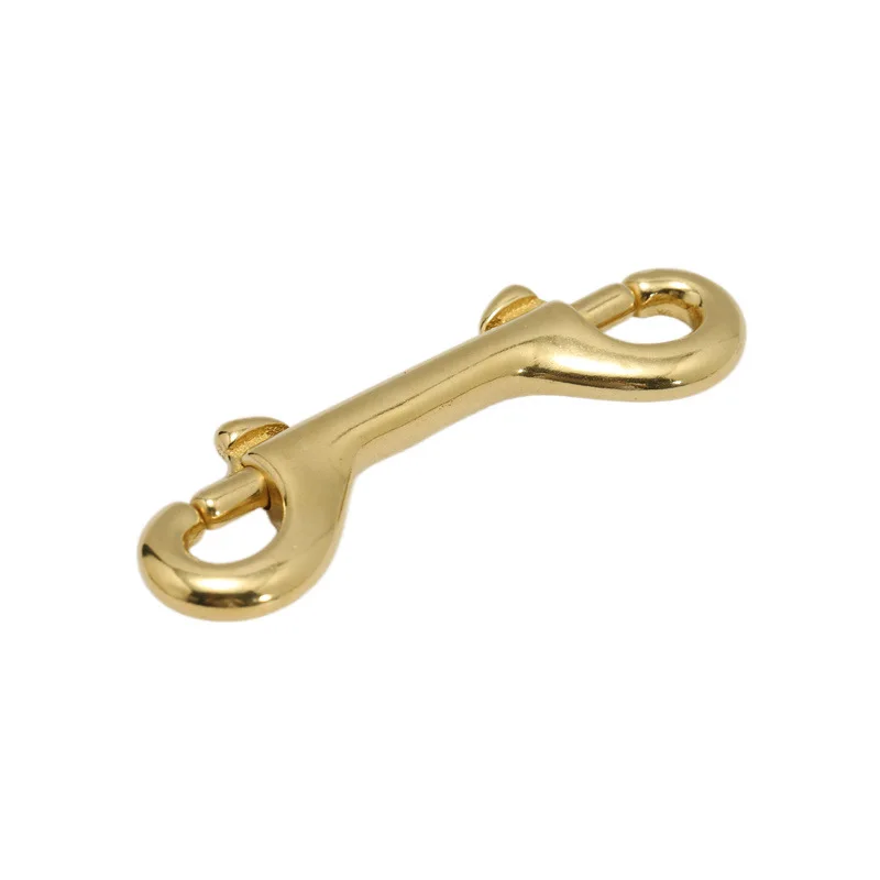 1pcs Solid Brass Double End Snap Hook Bolt Trigger Clip Clasps Heavy Duty Luggage Pet Rope Leashes Clip High Quality