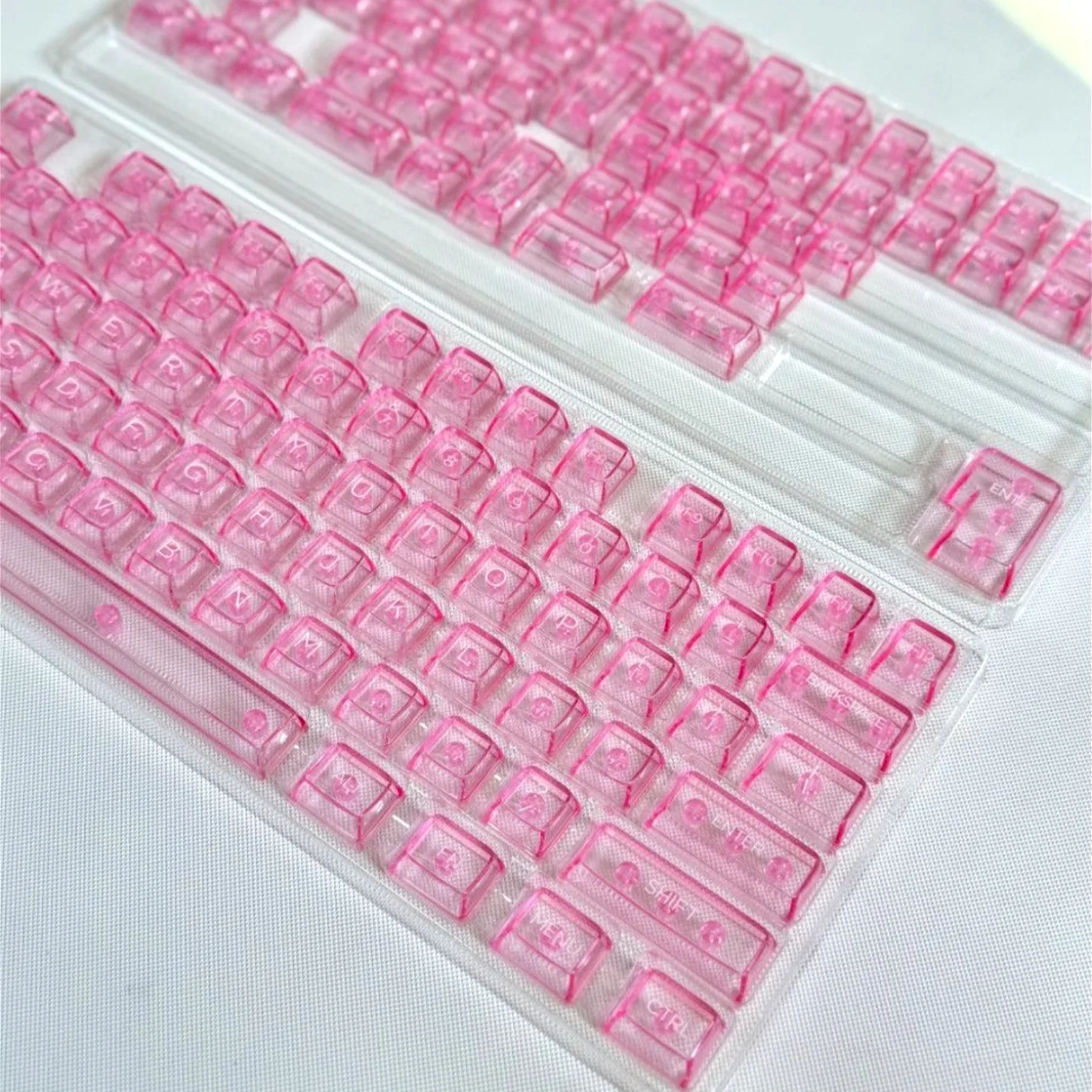 Multiple Colors Available, Transparent Keycap Kit PC Large Optical Transmission Capacity of 61/75/87/104/108 Mechanical Keyboard