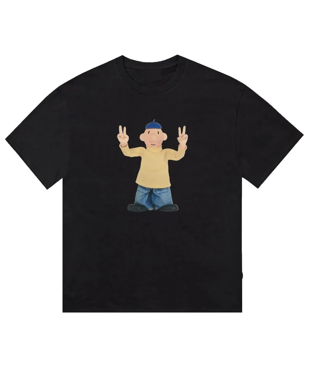 Lustiges T-Shirt mit Cartoon-Charakter-Print, Modischer Trend, Kurzarm, Rundhalsausschnitt, Lässige Streetwear, Lebhaftes Geometrisches Design – Detail 9