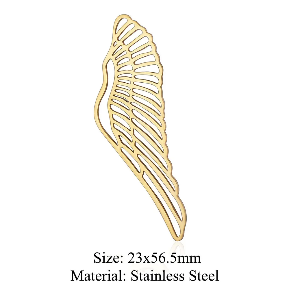 10pcs/lot Stainless Steel Wings Angel DIY Charm Pendant Wholesale Geometry Jewelry Findings Necklace Making Top Quality