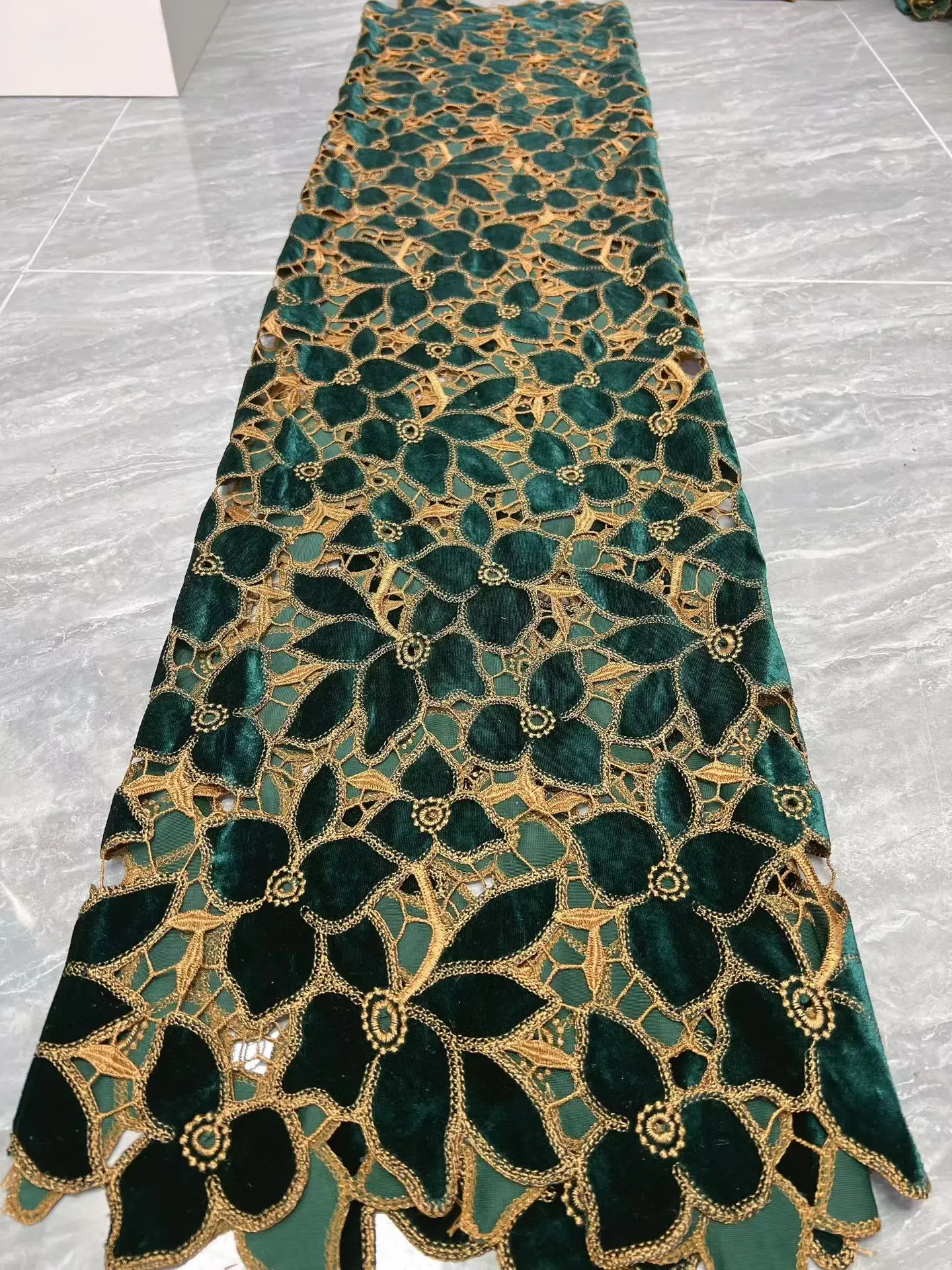 African Velvet Fabric Laser Embroidered African Lace DIY Wedding Dresses Skirt Sewing Yards 100% Polyester Home Textiles