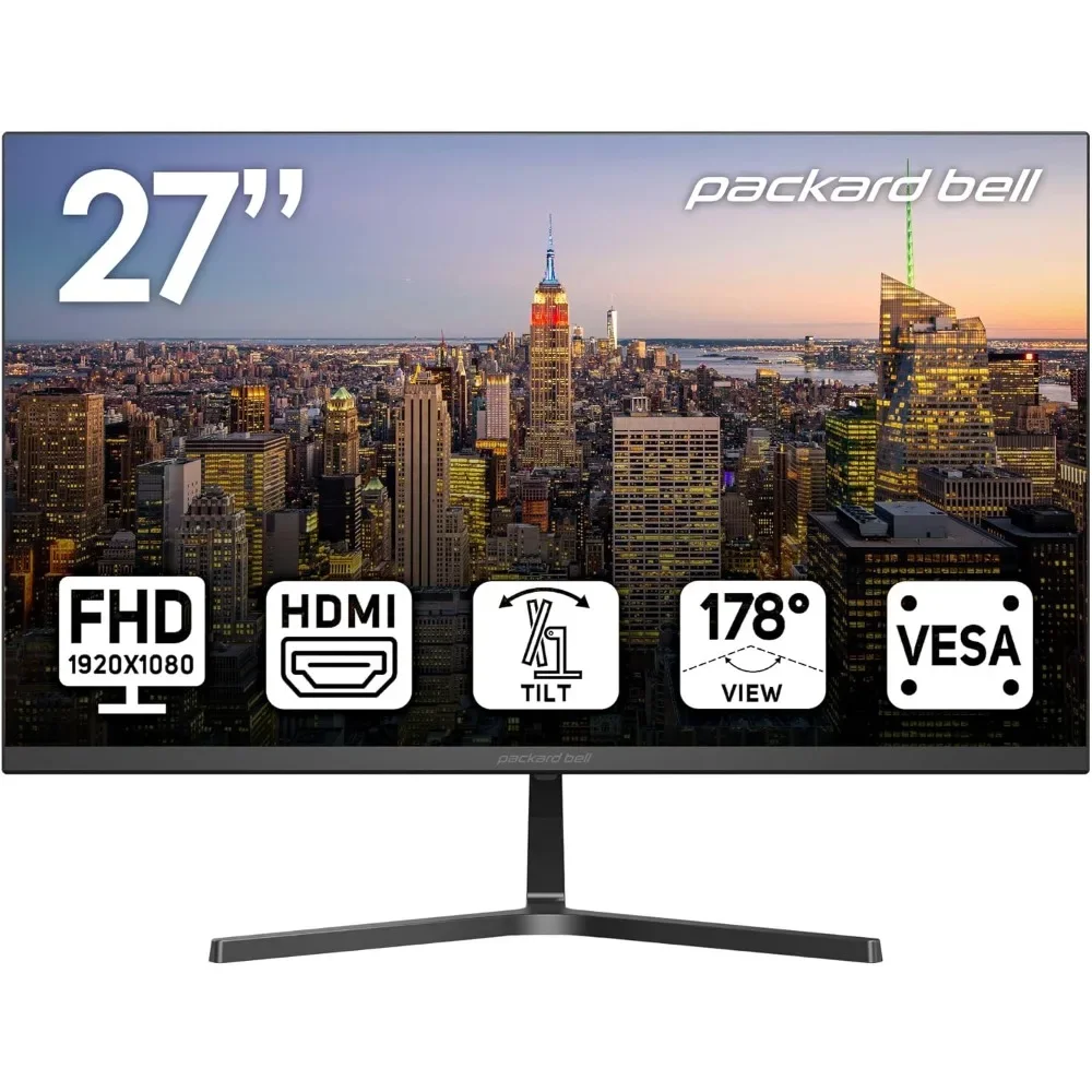 

airFrame 27" FHD Monitor, 1920x1080, Ultrawide, VESA Mount Compatible, Tilt Adjustment, VGA, Slim Bezel, for Home, Office